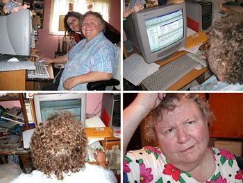 Karen Widmar with her mother Lillian, who continues to struggle with Internet use.